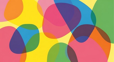 Colorful abstract overlapping shapes design with vibrant gradient tones