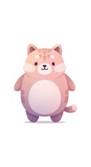 Fototapeta premium Cute Pink Cartoon Dog Character.