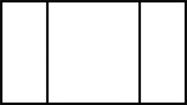 Three Column Vertical Split Screen Frame Matte Clean Minimal Layout Transparent Alpha Channel 4K
