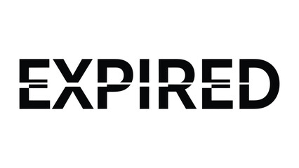 Fototapeta premium Expired Text Typography: A stark, modern composition, the word EXPIRED boldly stands out. The minimalist design evokes a sense of finality and constraint.