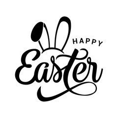 Obraz premium Happy Easter: A cheerful and festive Happy Easter greeting is presented in elegant calligraphy.