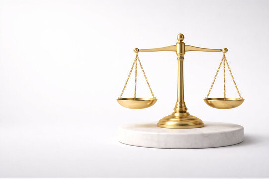 Złota waga jako symbol sprawiedliwości i r&oacute;wnowagi prawnej