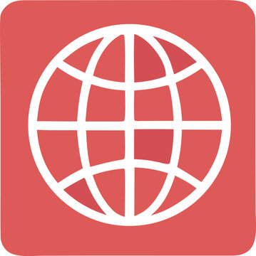 Global Connectivity Icon: A stylized globe icon set against a vibrant background, symbolizing worldwide connection, digital communication and international cooperation. 