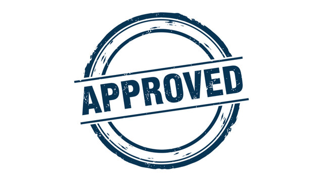 Approved Stamp: A vintage-style stamp boldly declaring 'Approved,' emphasizing validation and consent.
