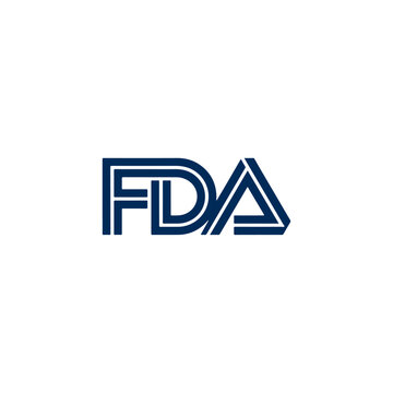 Modern FDA logo design with sleek blue letters and clean lines