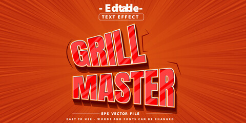 Editable text effect on grill master text themed.