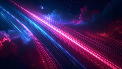 斜めに走るネオン光線の抽象背景