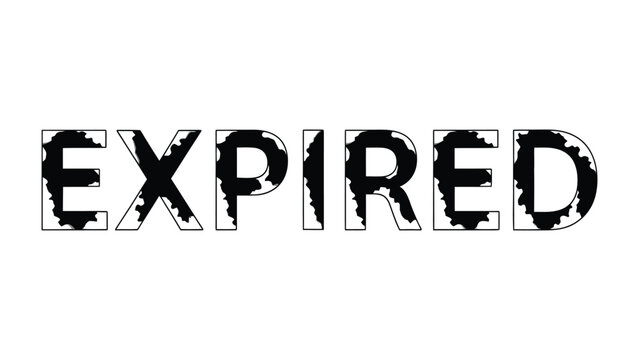 Expired: The word EXPIRED is rendered in bold, textured letters, conveying a sense of finality and the end of validity, suitable for projects highlighting expiration concepts.