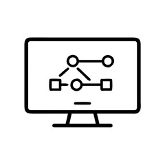 Fototapeta premium Monitor Displaying Complex Network icon for web and graphic design
