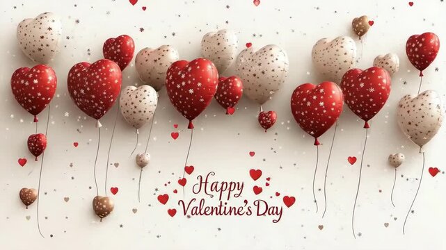 Heart-shaped balloons for valentine's day celebration. The 14th of February. Happy Valentine's Day