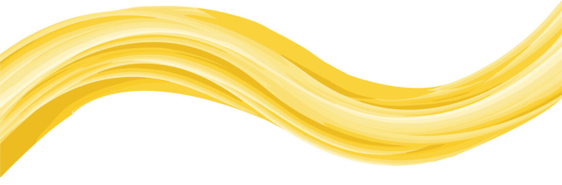 Abstract yellow wave background with flowing smooth curves modern bright decorative flat vector illustration