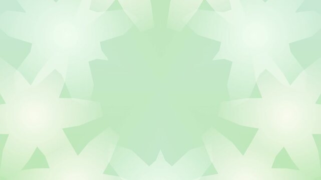 Symmetrical green floral pattern with radial shapes and soft gradient