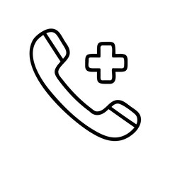 Telephone Handset With Medical Cross icon for web and graphic design