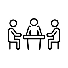 Three People Sitting At A Table icon for web and graphic design