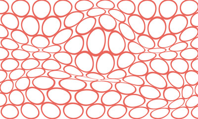 abstract red colour oveal polka doat stock wave distorted pattern for banner poster background and with white background