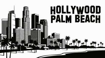 los angeles city skyline urban architecture downtown landmark travel tourism america usa landscape metropolitan historic destination famous district with hollywood palm beach © samira