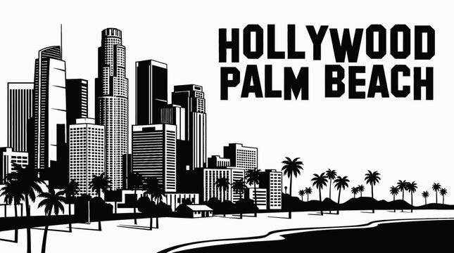 los angeles city skyline urban architecture downtown landmark travel tourism america usa landscape metropolitan historic destination famous district with hollywood palm beach