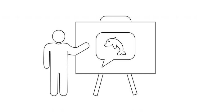 Dolphin Presentation - Educational Illustration for Marine Biology Studies.