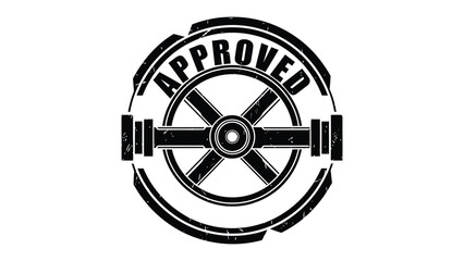 Obraz premium Approved Stamp Illustration: A bold, industrial-style illustration showcases an APPROVED stamp, conveying a message of validation and authorization with a touch of vintage charm.
