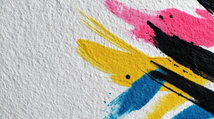 Vibrant abstract spray paint art on urban concrete wall