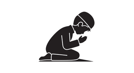 Muslim woman praying in contemplation with serene expression