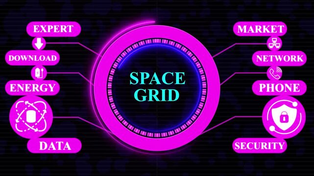 Space grid Concept with Connected Icons for Expert Knowledge Study Networks Goal Security Quality and AI
