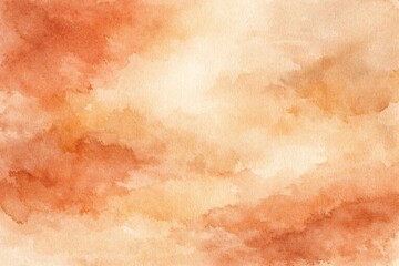 Obraz premium Warm earthy watercolor background in terracotta, sand and clay tones with soft blended abstract texture and natural organic aesthetic, calming wellness and holistic lifestyle branding backdrop.