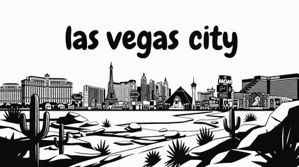 las vegas city skyline urban architecture downtown landmark travel tourism america usa landscape metropolitan business culture modern historic destination famous district with strip casino neon desert © samira