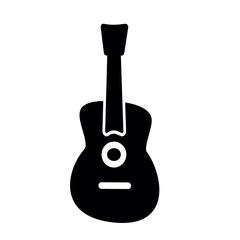 Guitar icon. Acoustic guitar vector icon. Vector graphic, not Artificial Intelligence, logo illustration. Replaceable vector design