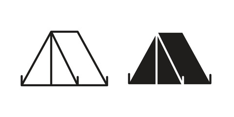 Camping icons vector. Line and glyph design with editable stroke © Pop