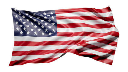 Obraz premium Waving American flag isolated on transparent
