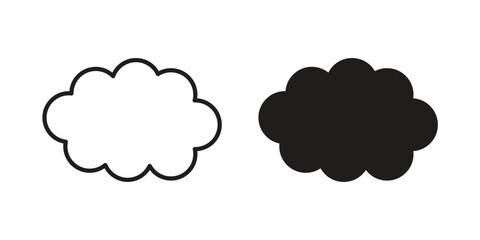 Clouds icons vector. Line and glyph design with editable stroke