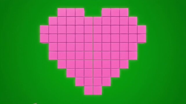 Vibrant pixelated heart illustration showcasing digital love and affection, a charming retro graphic design concept symbol
