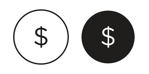 Obraz premium Dollar icons vector. Line and glyph design with editable stroke