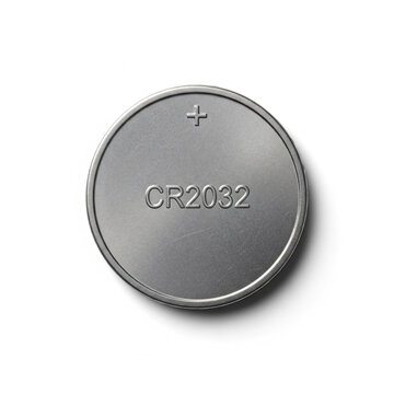 Studio Shot of CR2032 Coin Cell Battery Object
