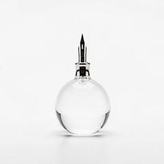 Studio Shot of Elegant Crystal Inkwell and Fountain Pen Nib