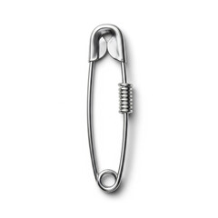Studio Shot Of A Single Silver Safety Pin Object