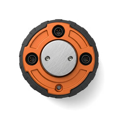 Top View of Rugged Orange Industrial Sensor Connector