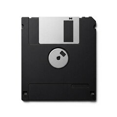 Vintage Black Floppy Disk Object Studio Shot