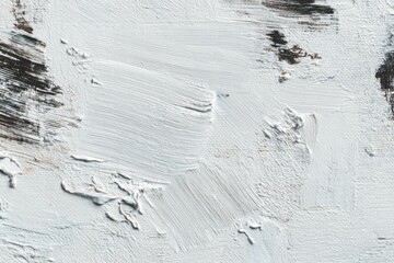 Textured Impasto Canvas Painting Close-up - Abstract White Strokes with Black Accents - Home Wall Decor Fine Art Contemporary Expressionism Background Design