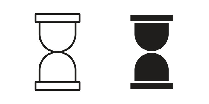 Hourglass end icons vector. Line and glyph design with editable stroke