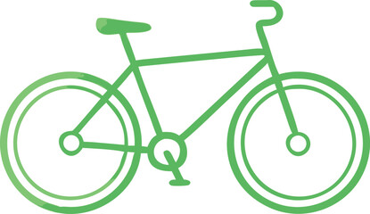 A simple green line drawing depicts a classic bicycle viewed from its © PUNNABEGUM
