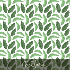 Botanical Green Leaves Seamless Design 