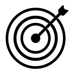 Success strategy symbol Vector illustration. Arrow in target icon