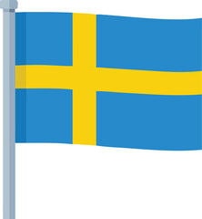 Obraz premium A digital illustration depicting the national flag of sweden waving gently high quality