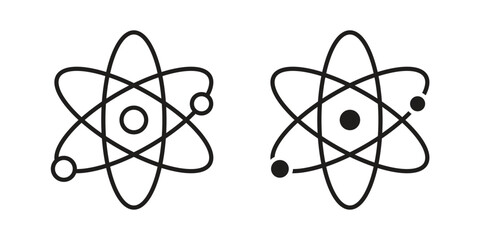 Physics icons vector. Line and glyph design with editable stroke © Pop