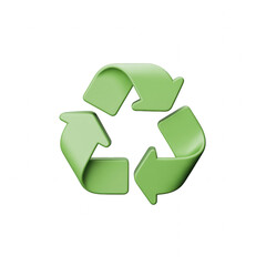 Fototapeta premium Three dimensional glossy light green recycle symbol isolated on black background representing environmental responsibility and sustainable resource management concepts clearly.
