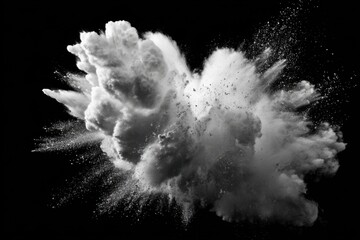 Powder Explosion Art Blast Black Backdrop Dust Cloud Color Burst Dynamic Texture Effect Pigment Particle Composition Painted Flour Fragment Smoky Graphic Style
