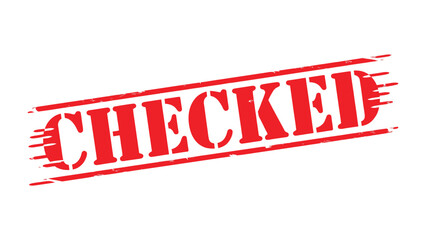 Checked Red Stamp: A bold, red checked stamp, an unmistakable symbol of validation, approval, and completion, perfect for conveying authorization and confirmation.