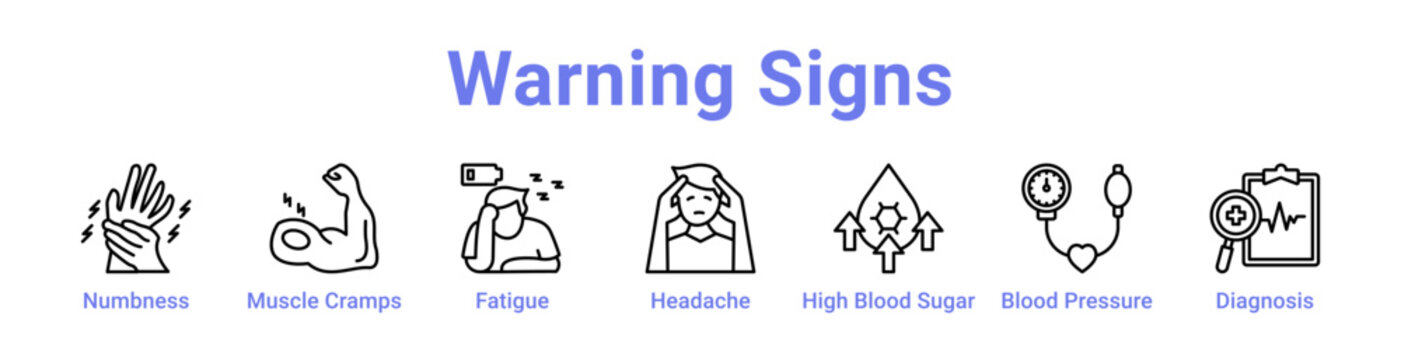 Warning Signs Icon Banner and Collection